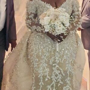 Elegant Long Sleeve Beaded Dress